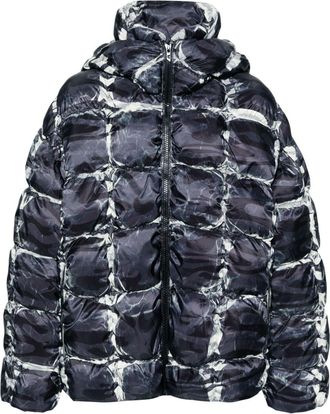 Diesel W-claus-camu puffer jacket - men - Nylon/Polyester - 48 - Black
