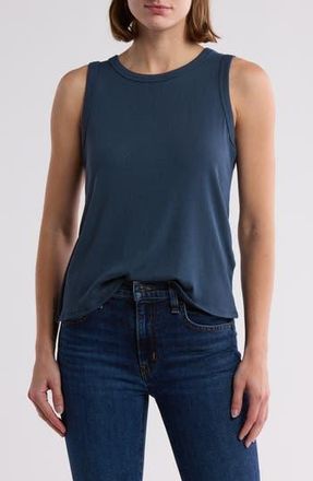 Halogen Fitted Ribbed Tank Top in Reflecting Pond at Nordstrom Rack, Size Xx-Large