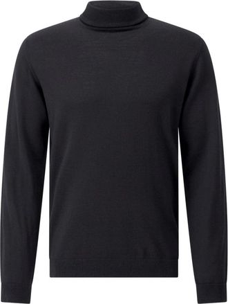 Roberto Collina Wollen Coltrui Lichtgewicht Klassiek - Heren - Coltruien - Zwart - 2XL - Wol - Truien & Vesten