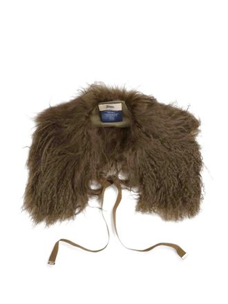 Herno tie-fastening collar - women - Mongolian Fur/Acetate/Polyester/Cotton/Polyester - One Size - Green