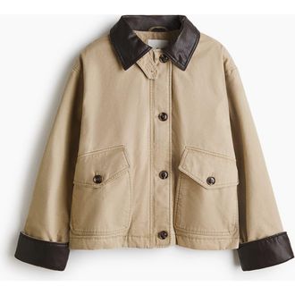 H&M Padded Canvas Jacket in Beige at Nordstrom, Size Xx-Large