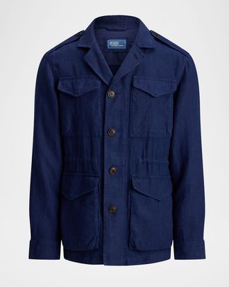 Polo Ralph Lauren Men & apos;s Baystones Linen Herringbone Field Jacket