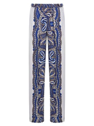 P.A.R.O.S.H. Silk Straight-Cut Trousers With Intricate Scarf Print