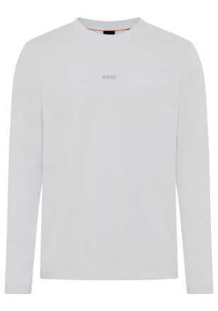 Boss Orange by Hugo Boss Langarmshirt BOSS ORANGE TChark, Herren, Gr. 5XL, light, pastel grau053, Web, Obermaterial: 96% Baumwolle, 4% Elasthan, regular fit normal, Rundhals, 