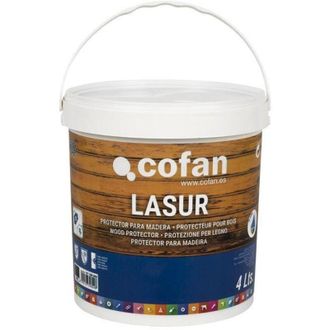 cofan Lasur Protector Al Agua Para Madera Mate Roble 4 L, Recubrimiento De Acci&oacute;n Impregnante Que Deja Un Acabado a Poro Abierto Y Que No Crea Capa, Permiti