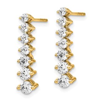 Diamond2Deal 14k Yellow Gold Lab Grown Diamond Drop Dangle Earrings