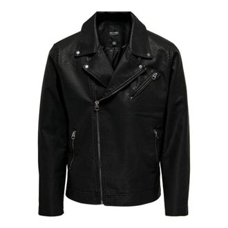 Only & Sons Only & Sons, Jassen, Heren, Zwart, S, Sean PU Biker