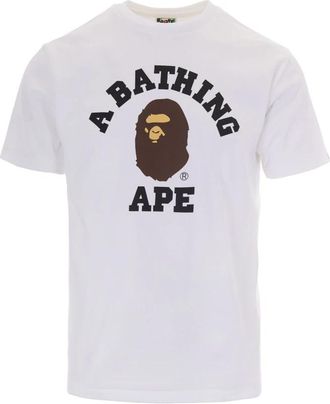 A Bathing Ape Crewneck T-Shirt - Heren - T-shirts - Wit - 2XL - Katoen - Tops