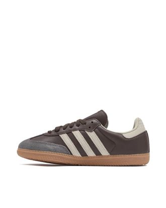 adidas Unisex Leather Trainers Samba Og Brown-Gold Brown-Putgre-Goldmt Brown/putgre/goldmt Sneaker