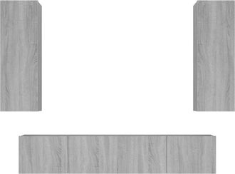 vidaXL Set De Muebles Para Tv 4 Pzas Madera Contrachapada Gris Sonoma Vidaxl