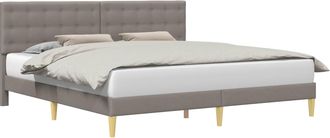 vidaXL Estructura De Cama Con Cabecera Topo 180 X 200 Cm Tela Vidaxl