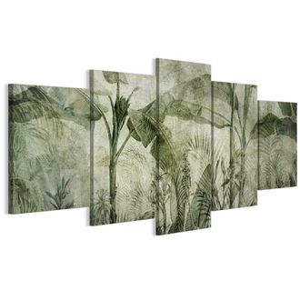OEM Cuadro Sobre Lienzo Italiano De 100 X 50 Cm, Pent&aacute;ptico - Estilo Jungla Urbana - Naturaleza Cuadro Sobre Lienzo Italiano De 200 X 100 Cm, Pent&aacute;ptico -
