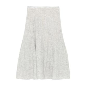 Twinset Ribbed Grey A-Line Skirt