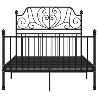 Berkfield Home Comfortable Bed Frame Black Metal 120x200 cm | Size: Small Double