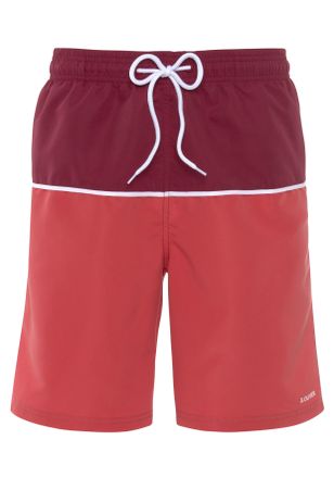 s.Oliver Badeshorts S.OLIVER, Herren, Gr. XXL, N-Gr, rot (bordeaux, hummer), Microfaser, Recycling-Polyester, kontrastfarbene Details, Badehosen Badeshorts, mi