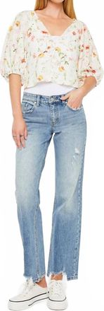 Kancan Janae Mid-Rise Straight Leg Jean In Blue