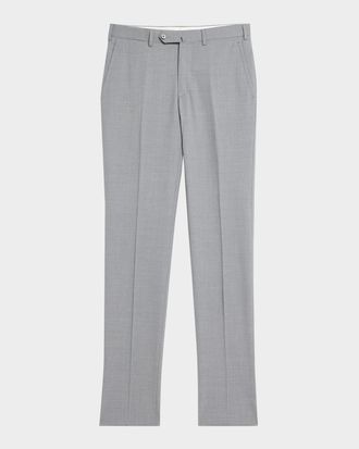 Isaia Men & apos;s Wool Flat Front Pants