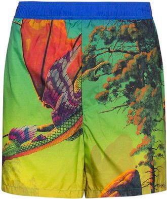 Valentino Garavani Dragon At Dawn Print Swim Shorts