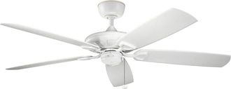 Elstead Lighting Ventilador de techo, 152cm, IP44, aluminio y ABS blanco mate