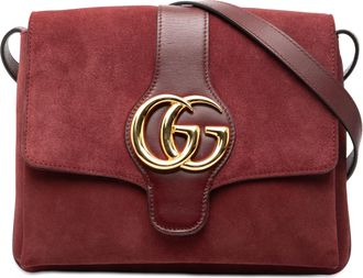 Gucci Pre-owned Womens Medium Suede Arli Crossbody - Dark Red Leather - One Size