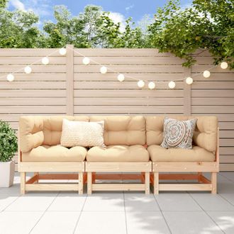vidaXL Juego De Muebles De Jard&iacute;n 3 Piezas Madera Maciza De Pino Vidaxl