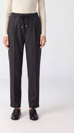 BRIGLIA 1949 Pantaloni straight in lana vergine e cashmere con coulisse