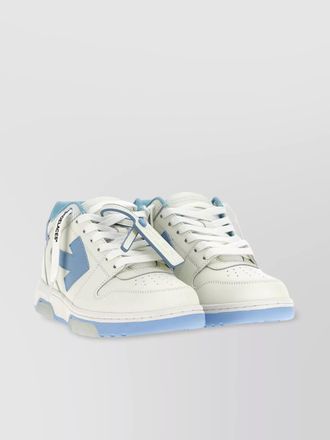 Off-white leather low-top sneakers