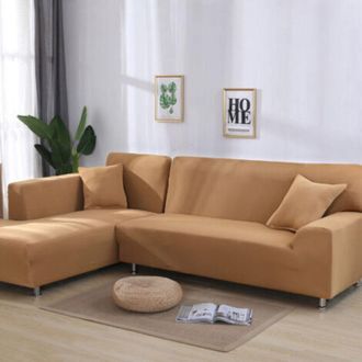 OEM Housse De Canap&eacute;-lit DAngle - 210 X 190 X 90 Cm - Antid&eacute;rapante Avec B&acirc;tons De Mousse - Pour Canap&eacute; Sectionnel 2 Places - Marron