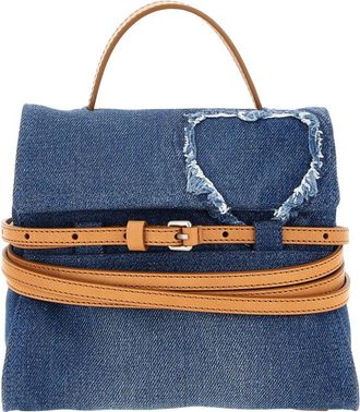 Moschino Tie Me Small Handbag - Dames - Handtassen - Blauw - ONE Size - Leer - Tassen