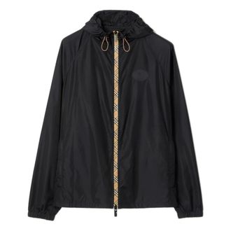 Burberry Light Jackets, male, Blue, Size: L EKD Badge Nylon Jacket