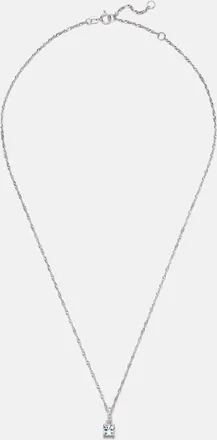 Stone and Strand Collar Le Bleu de oro blanco de 14 ct con diamantes y aguamarina