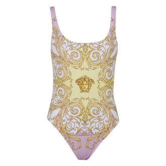 Versace Badmode, Dames, Veelkleurig, 2Xl, Polyester, Geprint Badpak uit &eacute;&eacute;n stuk