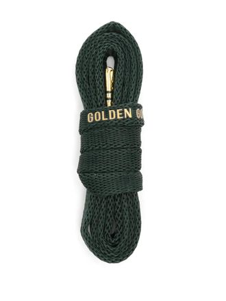 Golden Goose logo-print shoe laces - unisex - Polyester - 110 - Green
