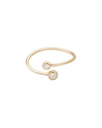 Adornia Dnu Adornia 14K Over Silver Crystal Adjustable Crystal Overlapping Medium Ring