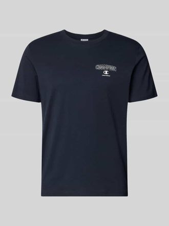 Champion T-Shirt mit Logo und Rundhalsausschnitt in Marine, Gr&ouml;&szlig;e XXL