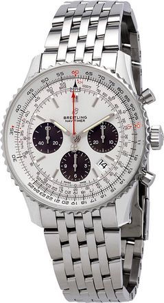 Breitling Pre-owned Breitling Navitimer Chronograph Automatic Silver Dial Mens Watch AB0121211G1A1