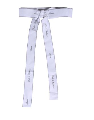 Dolce & Gabbana Womens Amore Bow Belt - White