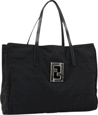Fendi Pre-owned Tote Bags, female, Black, Size: ONE SIZE Pre-owned Vintage Zucca Canvas Hand Bag