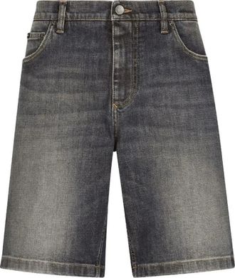 Dolce & Gabbana Stretch Denim Shorts - Heren - Korte broeken - Blauw - Maat: XL Denim