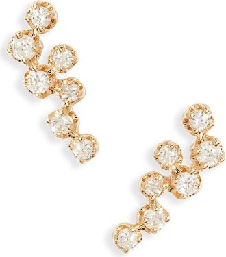 Meira T Diamond Cluster Stud Earrings in Yellow Gold at Nordstrom