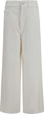 Brunello Cucinelli White Flared High Rise Jeans