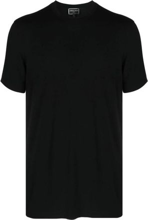 Giorgio Armani T-Shirts, male, Black, Size: 2XL Stretch Viscose Jersey T-Shirt