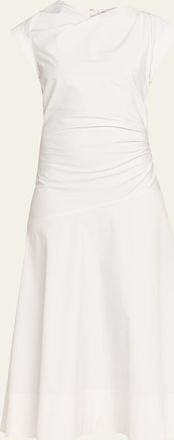 Veronica Beard Lisette Drop-Waist Stretch Cotton Midi Dress