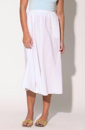 Walter Baker Sharon Cotton & Linen Midi Skirt in White at Nordstrom Rack, Size 4