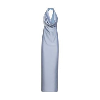 Blanca Vita Gowns, female, Blue, Size: S Antea Satin Maxi Dress
