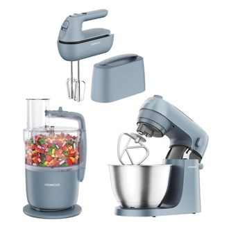 DeLonghi Go Food Processor, Stand & Hand Mixer Storm Blue