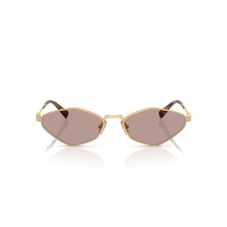 Miu Miu 0mu 56zs Angular Gold-tone Metal Sunglasses