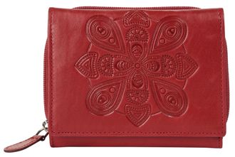 Bruno Banani Geldb&ouml;rse BRUNO BANANI Mandala, Damen, rot, Leder, unifarben, Kleinlederwaren Geldb&ouml;rse, echt Leder