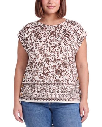 Jones New York Plus Button Detail Blouse