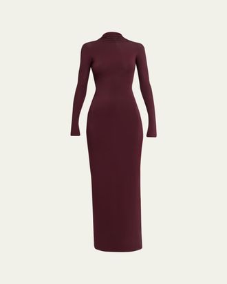 Alaia Draped Long-Sleeve Dress